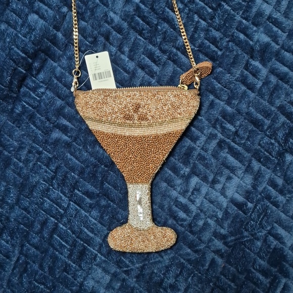 Anthropologie Espresso Martini Beaded Icon Crossbody Bag, New With Tags - Picture 7 of 17